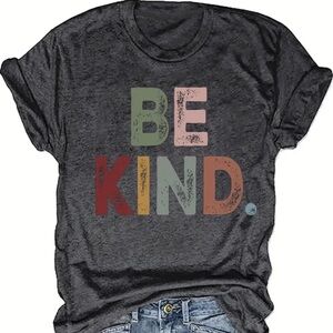 BE KIND Graphic T-Shirt for Women - Soft Cotton Blend,  Crew Neck, Short Sleeve